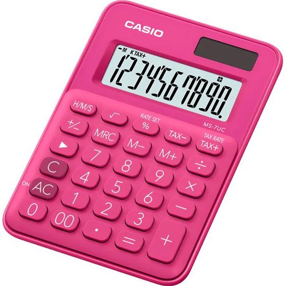 Imagem de Calculadora Compacta Casio MS-7UC-RD - Rosa Escura