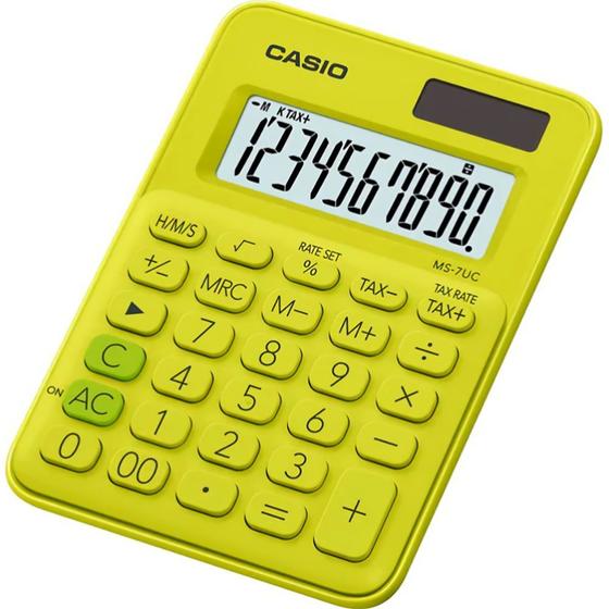 Imagem de Calculadora Compacta Casio MS-7UC-YG - Amarelo