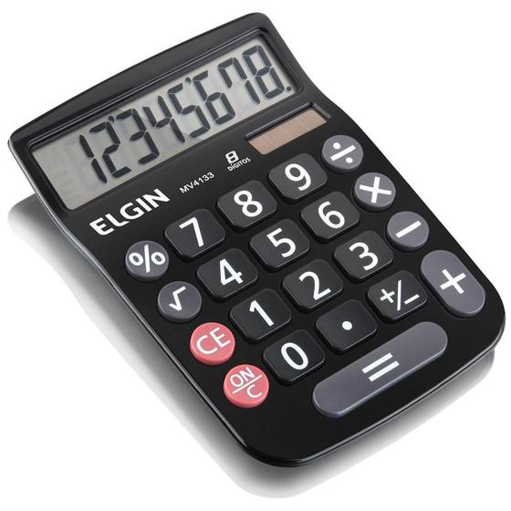 Imagem de Calculadora de 8 dígitos MV-4133 Preta - Elgin