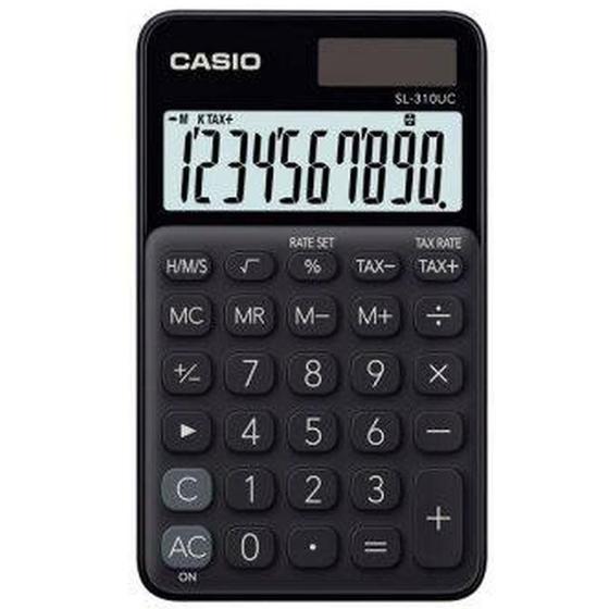 Imagem de Calculadora de Bolso 10 DIG. Preta SOL/BAT.FUN.H/TX