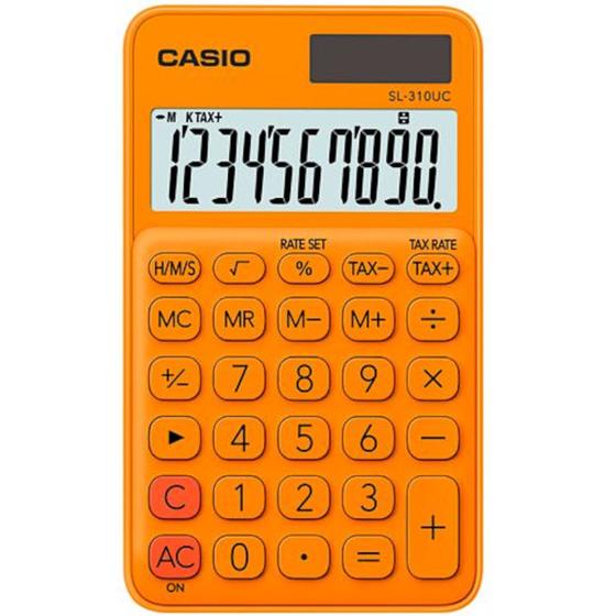 Imagem de Calculadora De Bolso 10 Dígitos Com Cálculo De Horas Sl-310uc-rg-n-dc Laranja