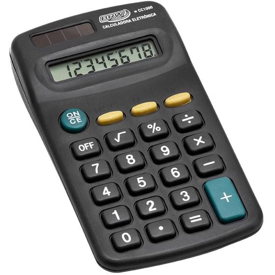 Imagem de Calculadora de Bolso 8 DIG. 11,3X6,5X2,10CM Preta