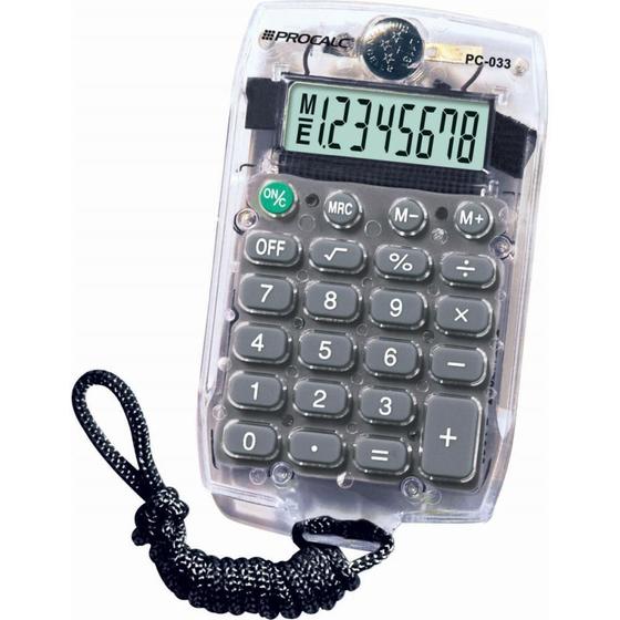 Imagem de Calculadora de Bolso 8 DIG. PC033 Transparente