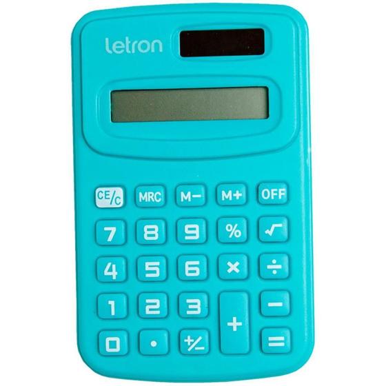 Imagem de Calculadora de Bolso 8 Dígitos Azul com Bateria