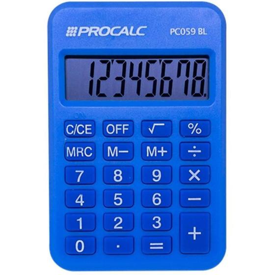 Imagem de Calculadora de Bolso 8 Digitos Azul