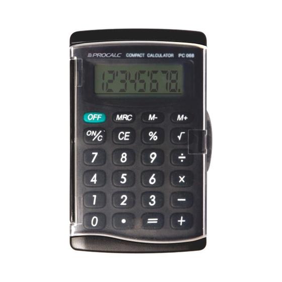 Imagem de Calculadora de Bolso 8 Dígitos Capa Proteção Procalc PC068-B