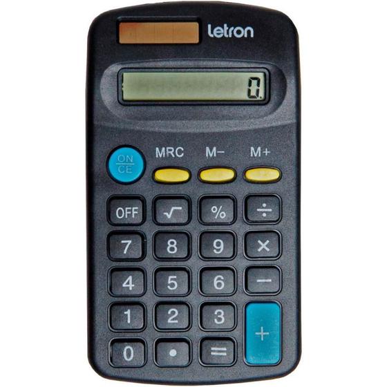 Imagem de Calculadora de Bolso 8 Dígitos Preta Basic Solar