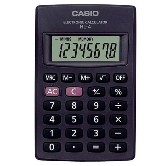 Calculadora de Bolso 8 Dígitos Preta HL-4A Casio 21719 Menor preço em Calculadora de Bolso 8 Dígitos Preta HL-4A Casio 21719