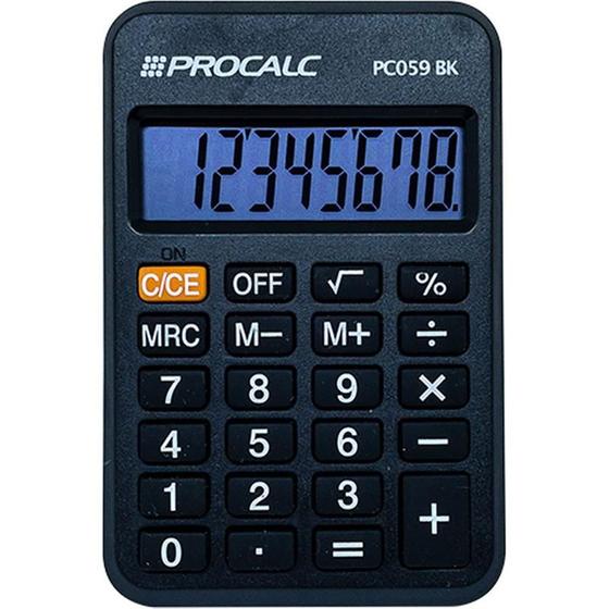 Imagem de Calculadora de bolso 8 digitos preta procalc