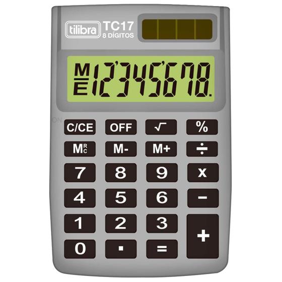 Imagem de Calculadora de Bolso 8 Dígitos TC17 Cinza