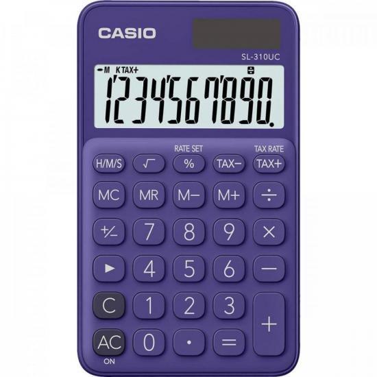 Calculadora de Bolso Casio SL-310UC 10 Dígitos Roxa Imagem de Calculadora de Bolso Casio SL-310UC 10 Dígitos Roxa