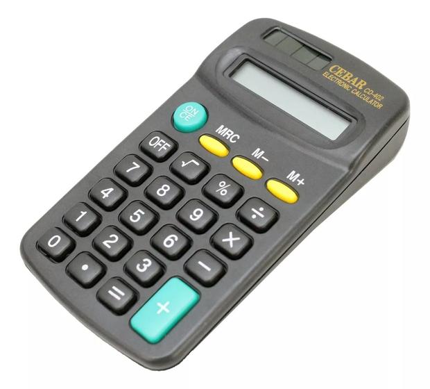 Imagem de Calculadora De Bolso Cebar Cd-402 Preta 8 Dígitos Auto Off