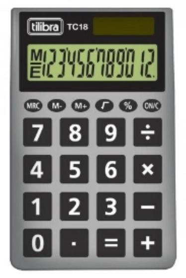 Imagem de Calculadora De Bolso Cinza Tc18 Tilibra