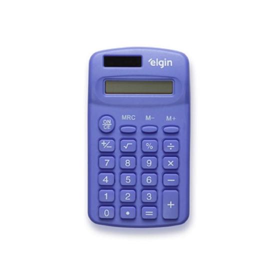 Imagem de Calculadora de Bolso Elgin Cb 1485 Com 8 Dígitos Solar Azul