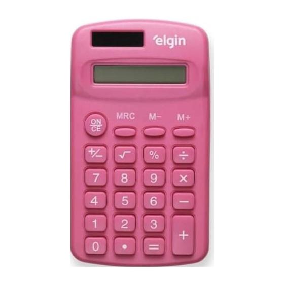 Imagem de Calculadora de Bolso Rosa 8 Dígitos Solar - Elgin 1485R