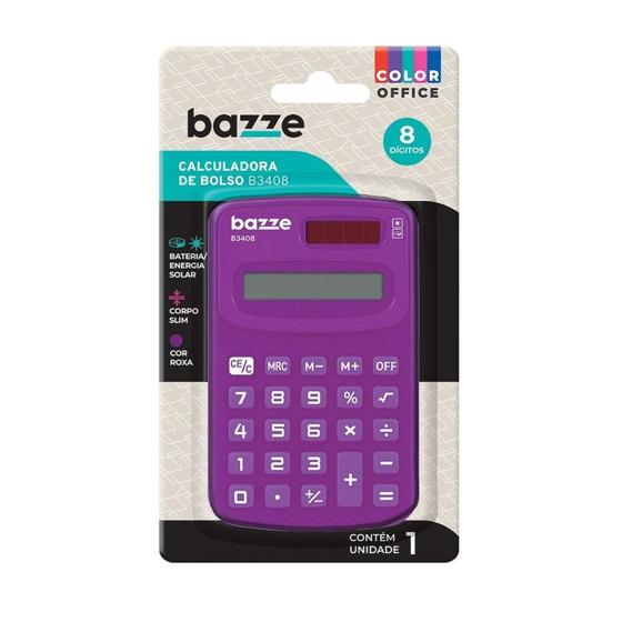 Imagem de Calculadora de Bolso Roxo Bazze