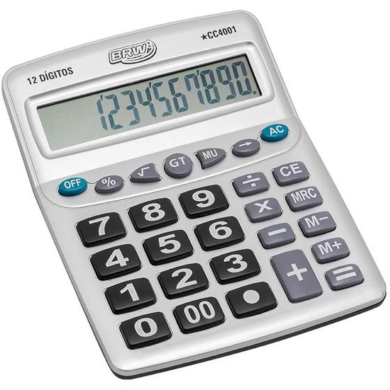 Calculadora de mesa 12 dig. 20,5x15,9x4,4cm prata brw - Calculadora de ...