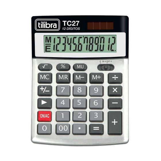 Imagem de Calculadora de mesa 12 dig tc27 prata tilibra