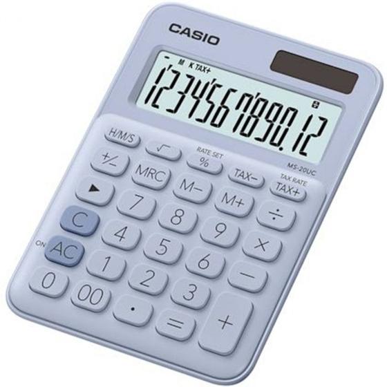 Imagem de Calculadora de mesa 12 digitos com calculo de horas e big display ms-20uc-lb-n-dc azul claro