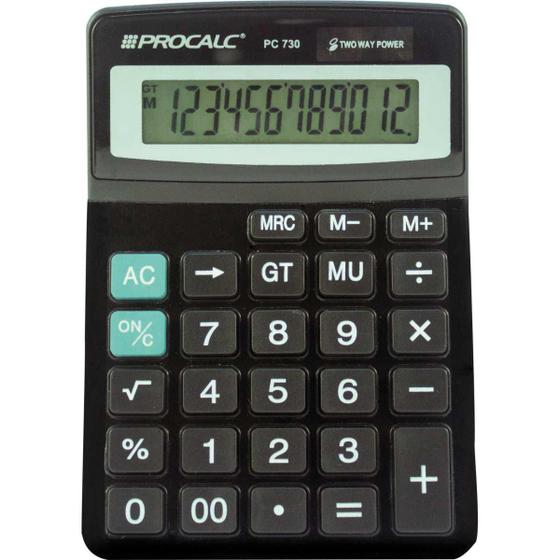 Imagem de Calculadora De Mesa 12 Dígitos Pc730 Preta