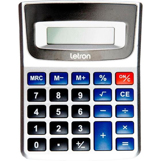 Imagem de Calculadora de Mesa 12 Dígitos Prata Duo com Bateria