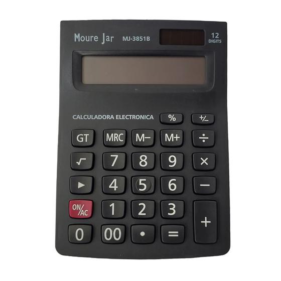 Imagem de Calculadora de Mesa 12 Dígitos Preta MJ-3851B Moure Jar