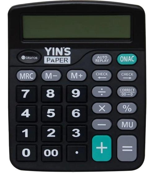 Calculadora De Mesa 12 Dígitos - Yin's Paper Menor preço em Calculadora De Mesa 12 Dígitos - Yin's Paper