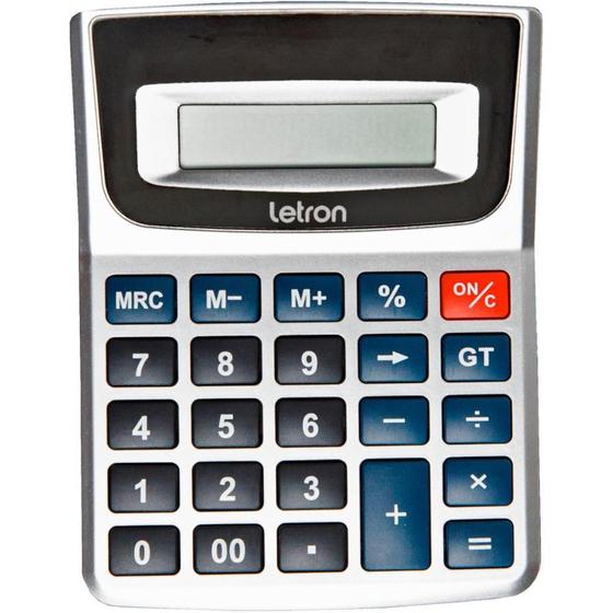 Imagem de Calculadora de Mesa 8 Dígitos Prata Office com Bateria