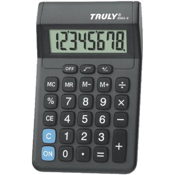 Imagem de Calculadora de Mesa 8 Digitos Preta C/1PILHA AA