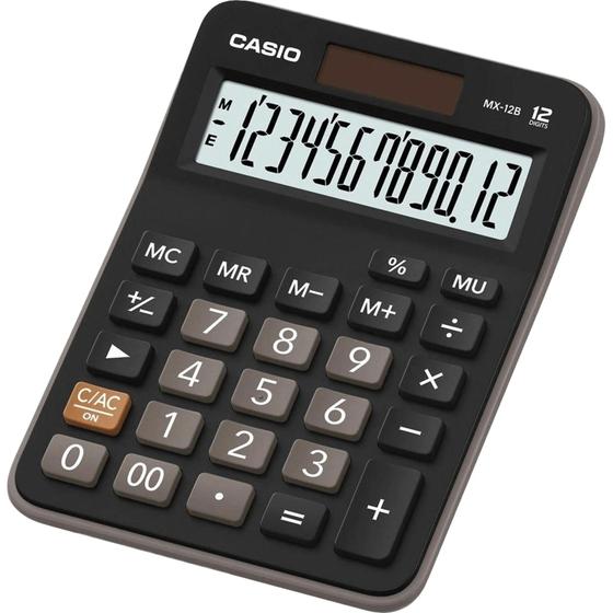 Imagem de Calculadora de Mesa Casio, 12 Dígitos, Preta - MX-12B-W4-DC