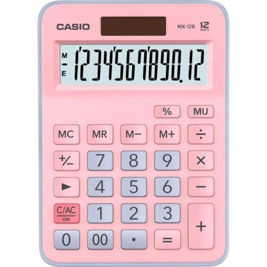 Imagem de Calculadora de Mesa Casio MX-12B-PKLB 12 Dígitos Rosa/Azul Claro