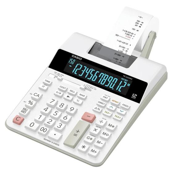 Calculadora de Mesa Com Bobina Casio FR2650RC B-DC Branca Menor preço em Calculadora de Mesa Com Bobina Casio FR2650RC B-DC Branca
