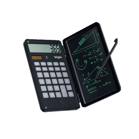 Imagem de Calculadora de mesa com tela para anotação Preta - Elgin