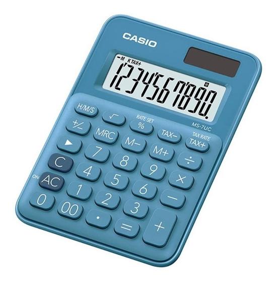 Imagem de Calculadora De Mesa Com Visor Amplo 10 Dígitos Azul