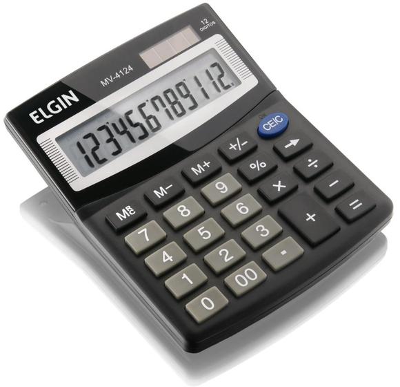 Imagem de Calculadora de Mesa Elgin MV 4124 - Alimentação Solar e Bateria - 42MV41240000