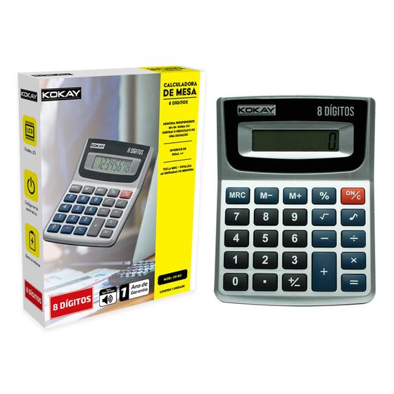 Imagem de Calculadora De Mesa Escritório 8 Dígitos Comercial Display