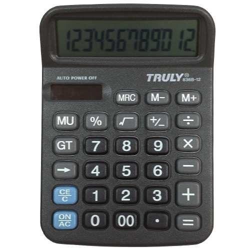 Imagem de Calculadora De Mesa Trully 12 Dígitos Preta 836b12