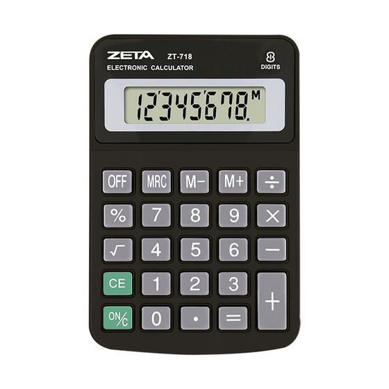 Imagem de Calculadora de Mesa Zeta ZT718 8 Digitos Preta