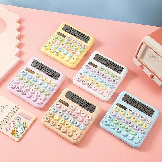 Imagem de Calculadora Degradê 12 Dígitos Kawaii Fofa Colorida Ecooda CL808