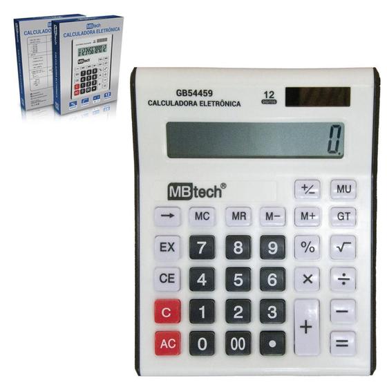 Imagem de Calculadora Eletronica 12 Digitos A Pilha / Solar 17x13,5cm - MILENIO BRASIL