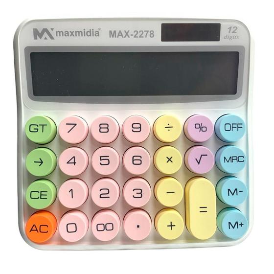Imagem de Calculadora Eletrônica 12 Dígitos Colors Multi Função