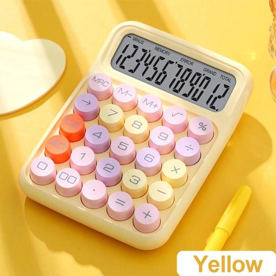 Imagem de Calculadora Estilo Retrô 12 Números Colorida Fofa Kawaii