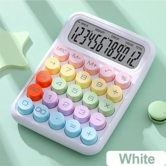 Imagem de Calculadora Estilo Retrô 12 Números Colorida Fofa Kawaii