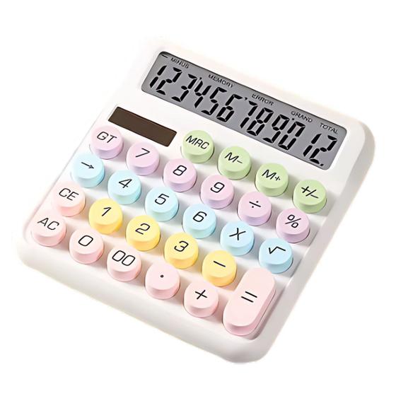 Imagem de Calculadora Estilo Retro Colorida 12 Digitos Grande