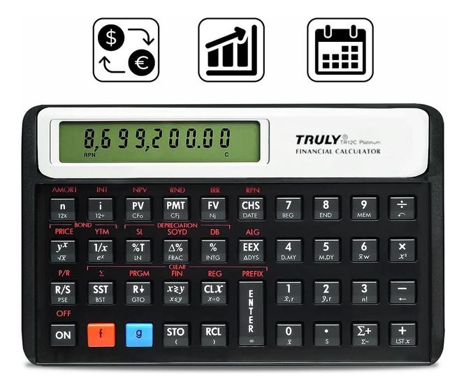 Imagem de Calculadora Financeira Truly Tr12c Platinum 120 Funções Rpn