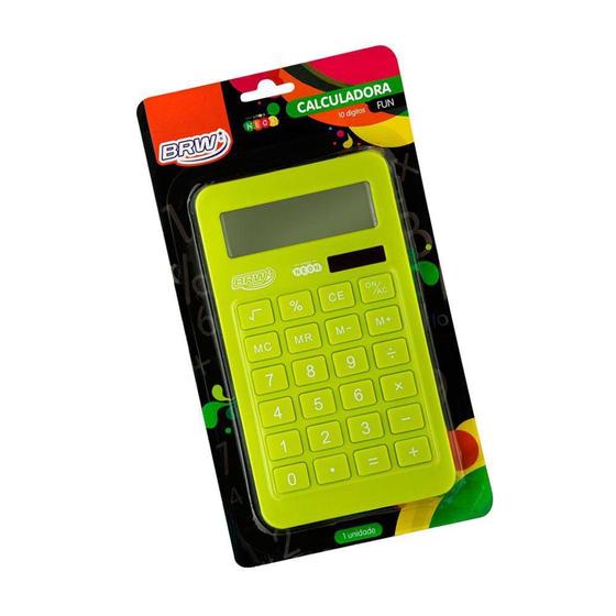 Imagem de Calculadora Fun Grande BRW Neon Verde - CC3002