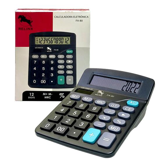 Calculadora Grande De Mesa Comercial Escritório 12 Dígitos Menor preço em Calculadora Grande De Mesa Comercial Escritório 12 Dígitos