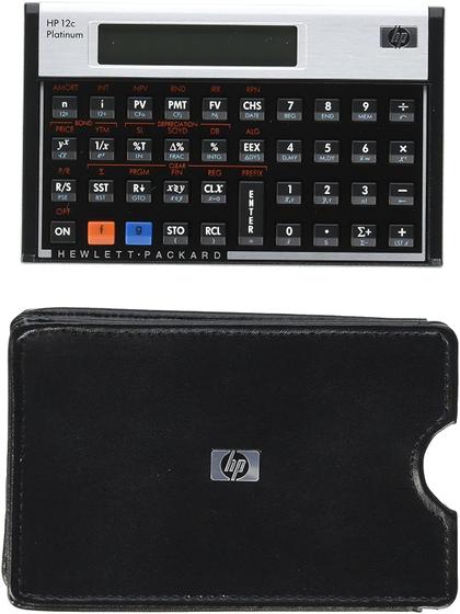 Imagem de Calculadora, HP, 12C, display simples, de 1 linha por 10 caracteres, fácil de ler, inclui estojo de transporte.