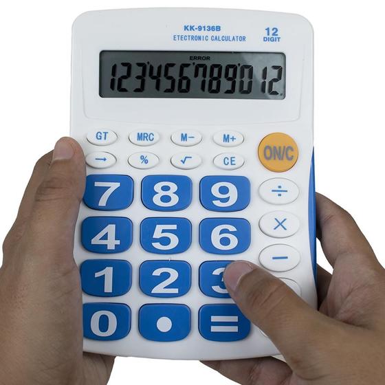 Calculadora média tradicional 12 dígitos colorida de mesa comercial ...