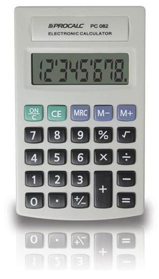 Imagem de Calculadora Pessoal Plástica Cinza Pc082 Procalc